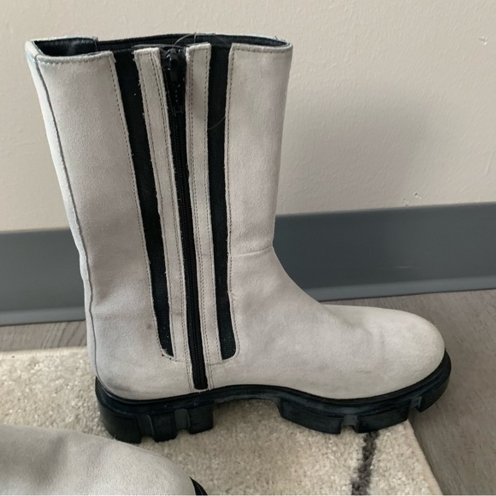 ✅ Free People Chelsea Boots Brooks Lug Soles in Suede Grey Blue - Picture 4 of 10
